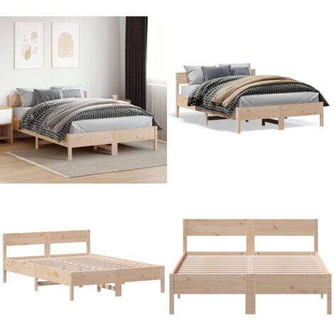 Letto senza Materasso 120x200 cm in Legno Massello di Pino - Letto in legno - Letto in pino