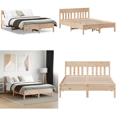 Letto senza Materasso 120x200 cm in Legno Massello di Pino - Letto senza materasso - Letto in pino