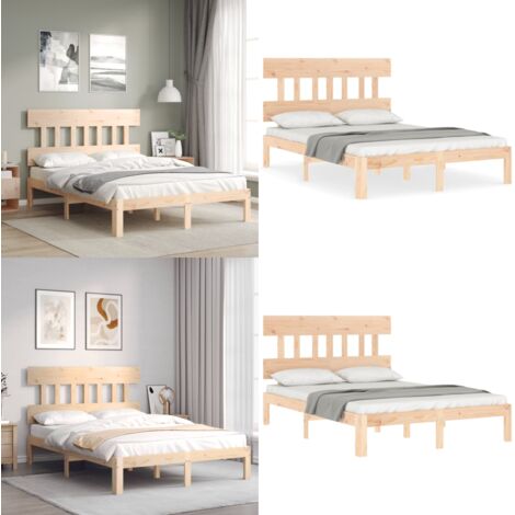 Letto senza Materasso 140x190 cm in Legno Massello di Pino - Letto senza materasso - Letto in pino