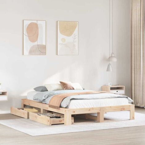 Letto senza Materasso 140x190 cm in Legno Massello di Pino vidaXL 626678