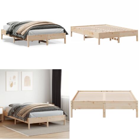 Letto senza Materasso 140x200 cm in Legno Massello di Pino - Letto in legno - Letto in pino