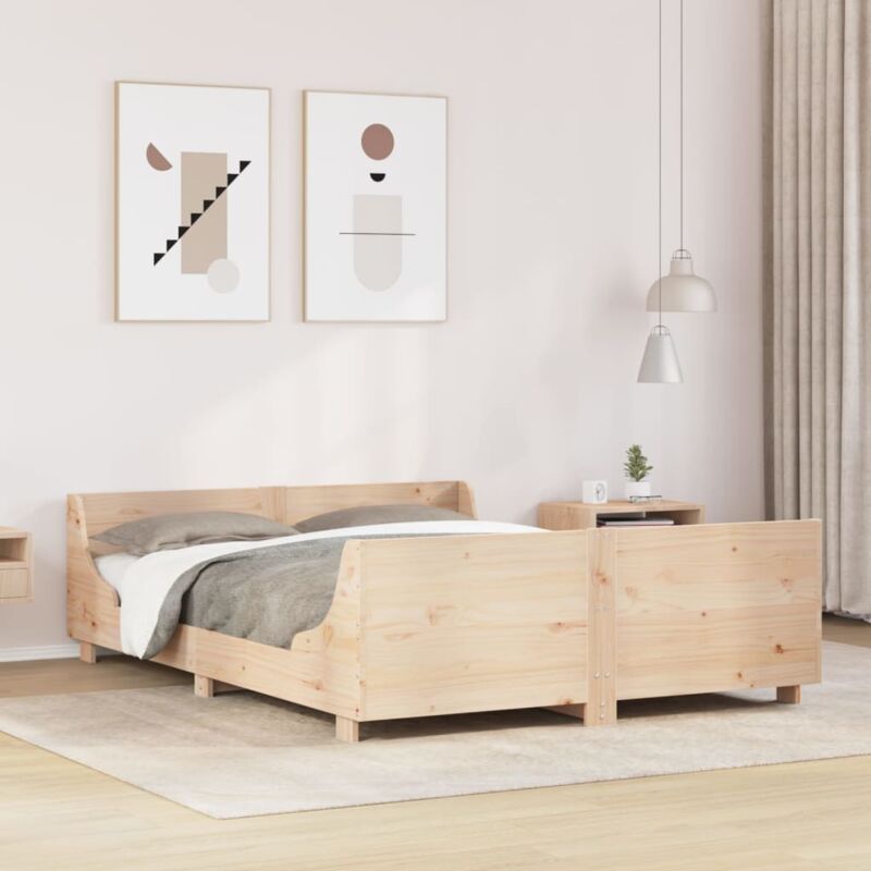 Letto senza Materasso 150x200 cm in Legno Massello di Pino