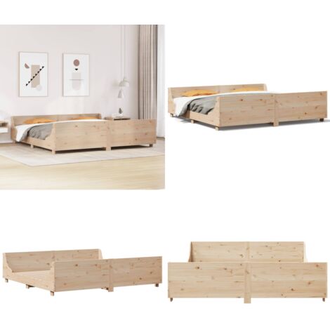 Letto senza Materasso 200x200 cm in Legno Massello di Pino - Letto in legno - Letto in pino