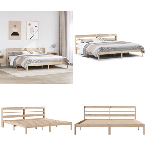 Letto senza Materasso 200x200 cm in Legno Massello di Pino - Letto in legno - Letto in pino