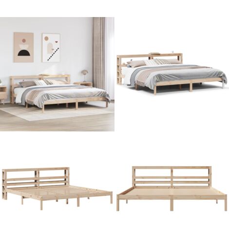 Letto senza Materasso 200x200 cm in Legno Massello di Pino - Letto in legno - Letto in pino