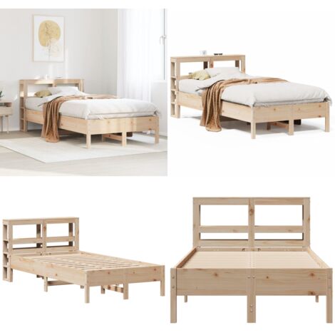Letto senza Materasso 75x190 cm in Legno Massello Pino - Letto in legno - Letto con testiera