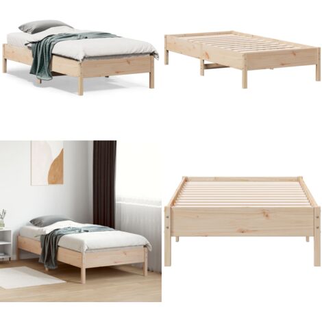 Letto senza Materasso 75x190 cm in Legno Massello Pino - Letto in legno - Letto in pino