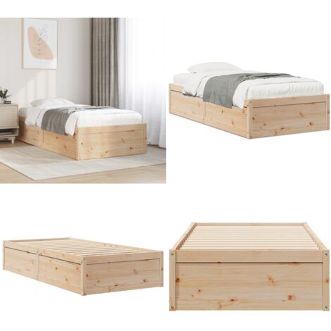 Letto senza Materasso 75x190 cm in Legno Massello Pino - Letto in legno - Letto in pino