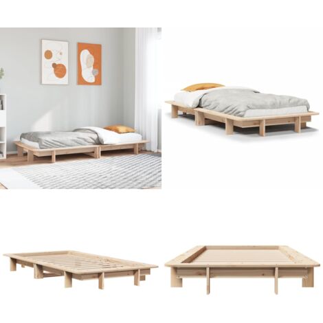 Letto senza Materasso 75x190 cm in Legno Massello Pino - Letto in legno - Letto in pino