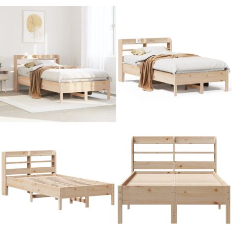 Letto senza Materasso 75x190 cm in Legno Massello Pino - Letto in legno - Testiera per letto