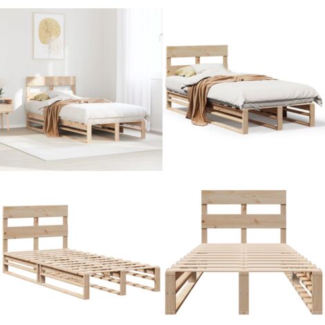 Letto senza Materasso 75x190 cm in Legno Massello Pino - Letto senza materasso - Letto in pino