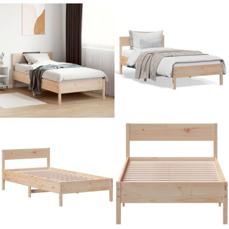 Letto senza Materasso 75x190 cm in Legno Massello Pino - Letto senza materasso - Letto in pino