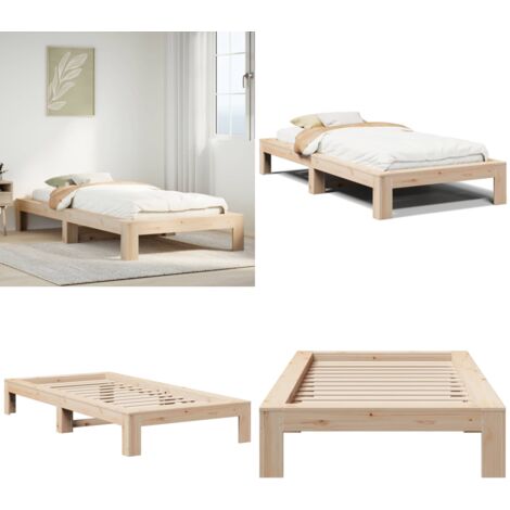 Letto senza Materasso 75x190 cm in Legno Massello Pino - Letto senza materasso - Letto in pino