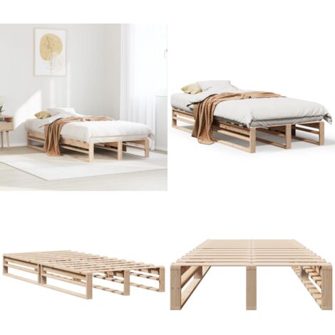 Letto senza Materasso 90x190 cm in Legno Massello di Pino - Letto in legno - Letto in pino