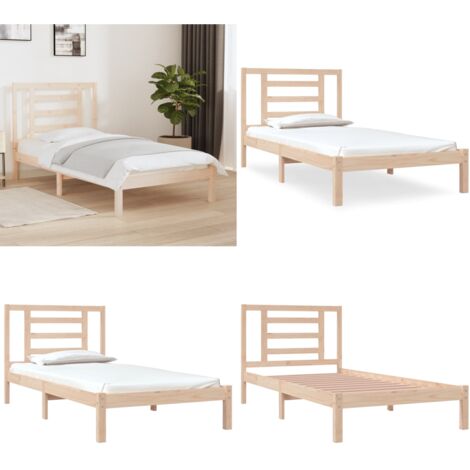 Letto senza Materasso 90x190 cm in Legno Massello di Pino - Letto in legno - Letto in pino