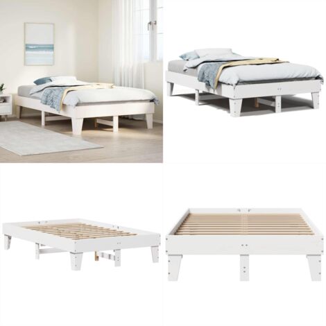 Letto senza Materasso Bianco 120x190 cm Legno Massello di Pino - Letto senza materasso - Letto in pino