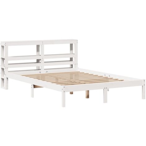 Letto senza Materasso Bianco 135x190 cm Legno Massello di Pino vidaXL