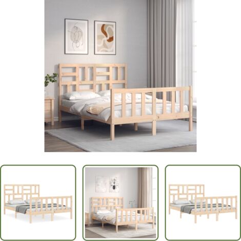 Letto senza materasso -  Giroletto senza Materasso 120x200 cm in Legno Massello di Pino