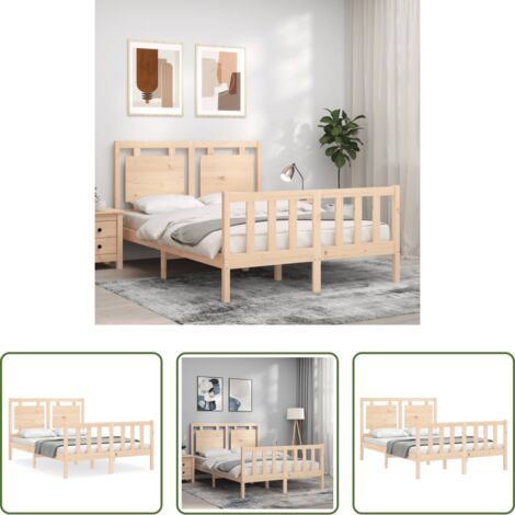 Letto senza materasso -  Giroletto senza Materasso 120x200 cm in Legno Massello di Pino