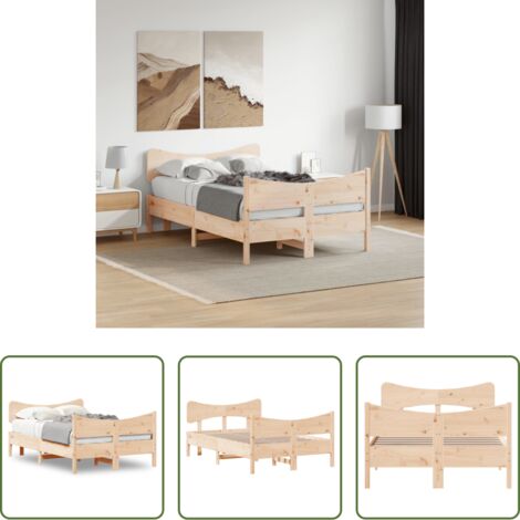 Letto senza materasso -  Letto senza Materasso 120x190 cm in Legno Massello di Pino