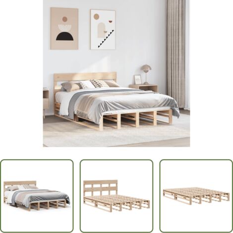 Letto senza materasso -  Letto senza Materasso 120x200 cm in Legno Massello di Pino