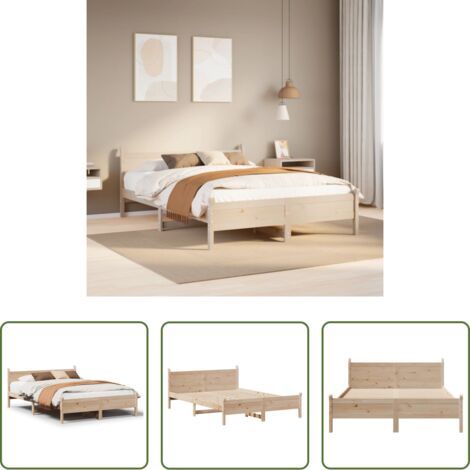 Letto senza materasso -  Letto senza Materasso 120x200 cm in Legno Massello di Pino