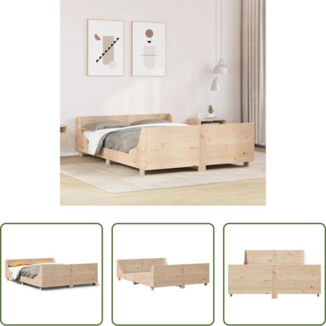 Letto senza materasso -  Letto senza Materasso 135x190 cm in Legno Massello di Pino