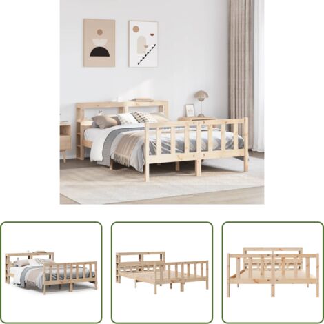 Letto senza materasso -  Letto senza Materasso 160x200 cm in Legno Massello di Pino