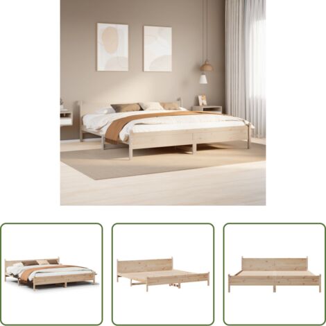 Letto senza materasso -  Letto senza Materasso 180x200 cm in Legno Massello di Pino