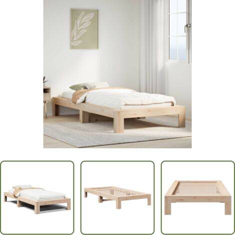 Letto senza materasso -  Letto senza Materasso 90x200 cm in Legno Massello di Pino