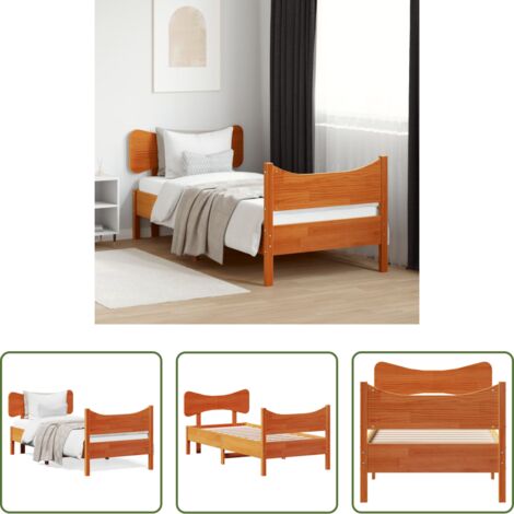 Letto senza materasso -  Letto senza Materasso Marrone Cera 75x190 cm in Legno di Pino