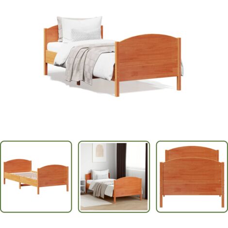 Letto senza materasso -  Letto senza Materasso Marrone Cera 75x190 cm in Legno di Pino