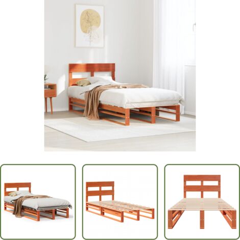 Letto senza materasso -  Letto senza Materasso Marrone Cera 75x190 cm in Legno di Pino