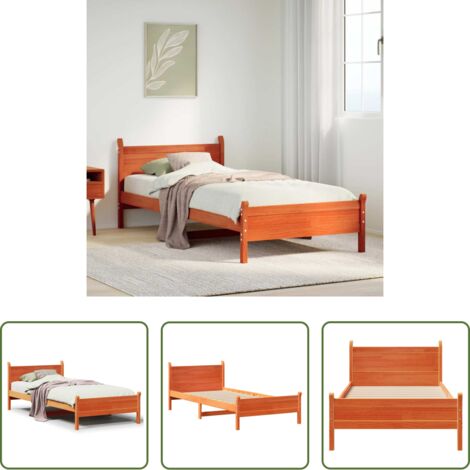 Letto senza materasso -  Letto senza Materasso Marrone Cera 75x190 cm in Legno di Pino