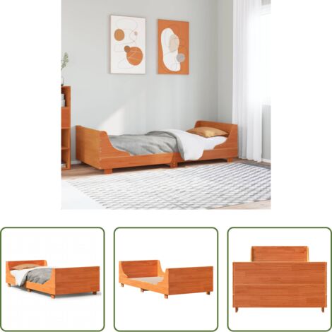 Letto senza materasso -  Letto senza Materasso Marrone Cera 75x190 cm in Legno di Pino