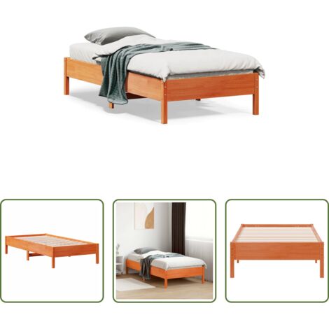 Letto senza materasso -  Letto senza Materasso Marrone Cera 75x190 cm in Legno di Pino