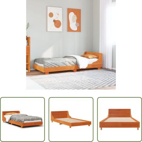 Letto senza materasso -  Letto senza Materasso Marrone Cera 75x190 cm in Legno di Pino