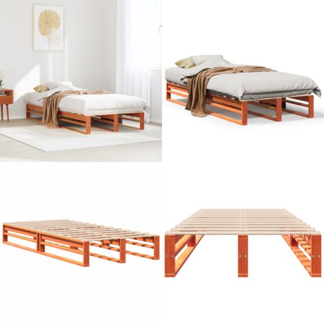 Letto senza Materasso Marrone Cera 75x190 cm in Legno di Pino - Letto in legno - Letto in pino