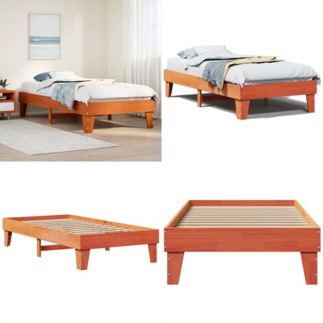 Letto senza Materasso Marrone Cera 75x190 cm in Legno di Pino - Letto senza materasso - Letto in pino