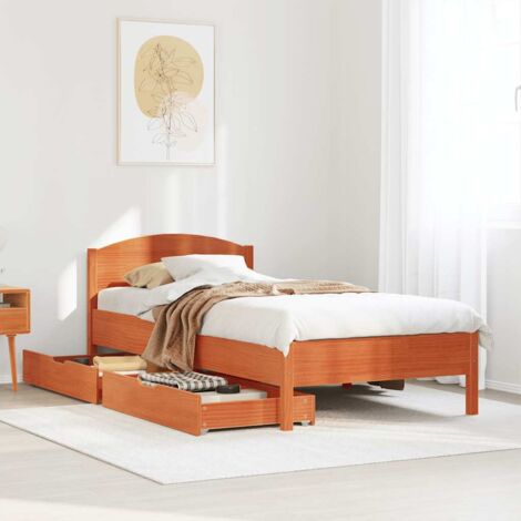 Letto senza Materasso Marrone Cera 90x190 cm in Legno di Pino vidaXL 830999