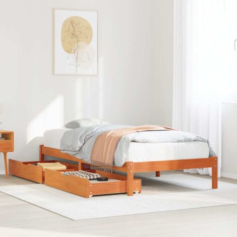 Letto senza Materasso Marrone Cera 90x190 cm in Legno di Pino vidaXL 989399