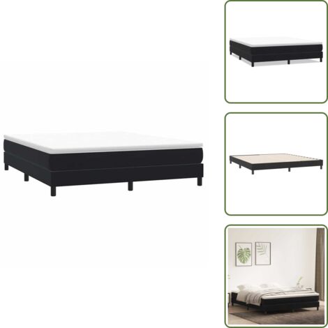 Letto senza materasso - vidaXL Giroletto a Molle senza Materasso Nero 180x210 cm in Velluto - Letto con base a doghe