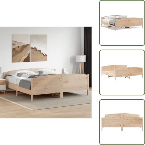 Letto senza materasso - vidaXL Giroletto senza Materasso 180x200 cm in Legno Massello di Pino - Letto in pino