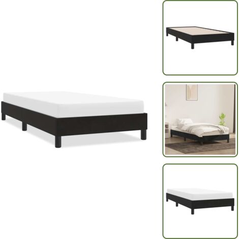 Letto senza materasso - vidaXL Giroletto senza Materasso Nero 90x220 cm in Velluto - Letto in legno