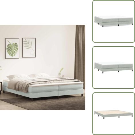 Letto senza materasso - vidaXL Letto a Molle senza Materasso Grigio Chiaro 200x210 cm Velluto - Letto con base a doghe