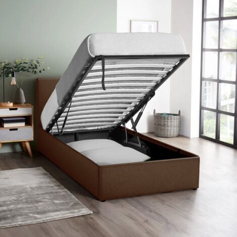 LLB LIVING LIFE BED Letto singolo 1 piazza con rete e contenitore 80x190 Basel Twin Colore: Marrone