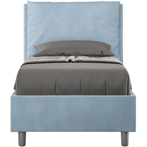Letto Singolo 80x190 cm con Rete Antea Azzurro