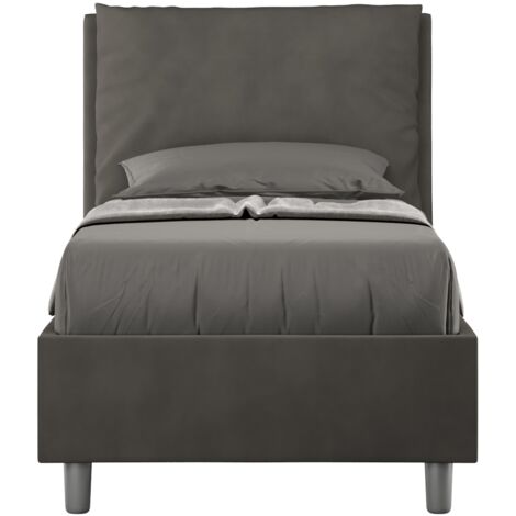 Letto Singolo 80x190 cm con Rete Antea Grigio