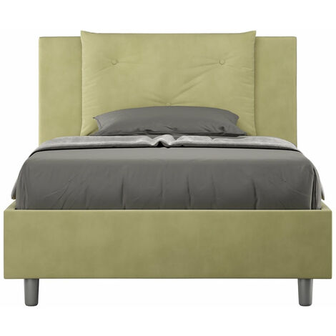 Letto Singolo 80x190 cm con Rete e Contenitore Appia Tè Verde