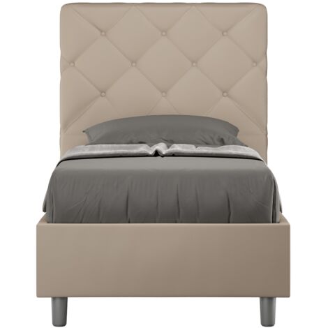 Letto Singolo 80x190 cm con Rete e Contenitore Priya Tortora